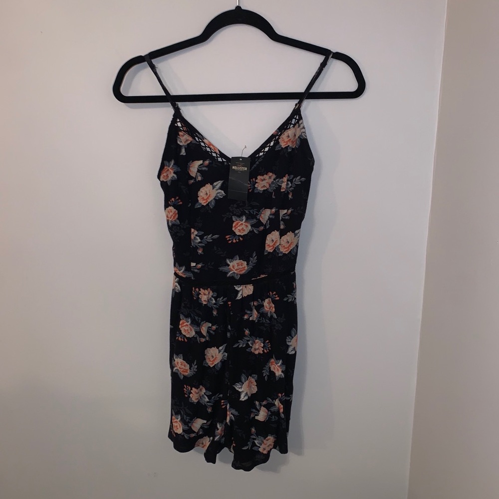 Brand new black flowered Hollister romper!!!